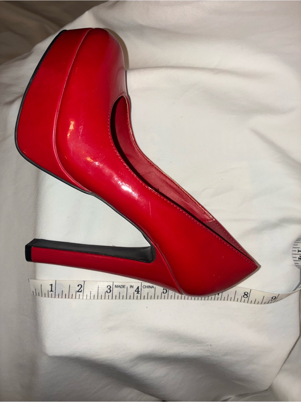 Diva Lounge Red Patent Platform Pumps Stiletto Heels - Size 7.5 - Picture 4 of 4
